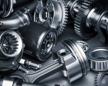 Car engine parts. Closeup 3d render